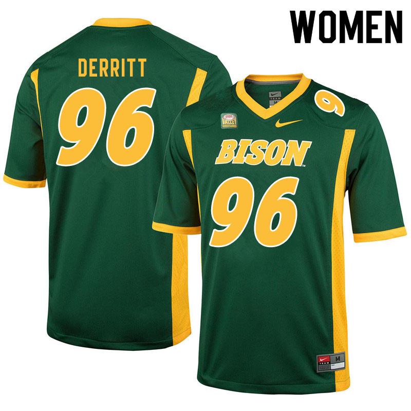 Women #96 Javier Derritt North Dakota State Bison College Football Jerseys Sale-Green